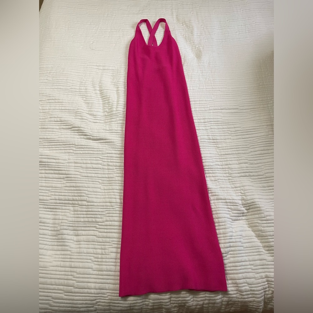 ZARA pink ribbed maxi dress size s worn once!